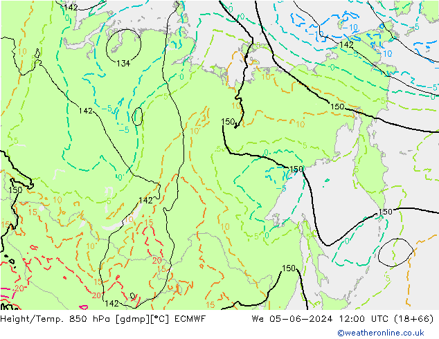 Z500/Rain (+SLP)/Z850 ECMWF We 05.06.2024 12 UTC