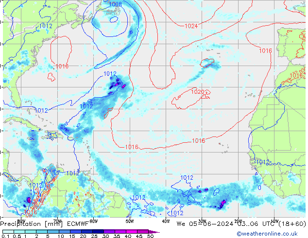 Precipitation ECMWF We 05.06.2024 06 UTC
