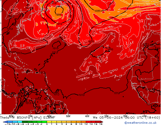 Theta-W 850hPa ECMWF We 05.06.2024 06 UTC