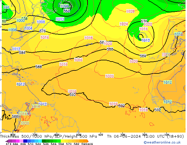 Thck 500-1000hPa ECMWF gio 06.06.2024 12 UTC