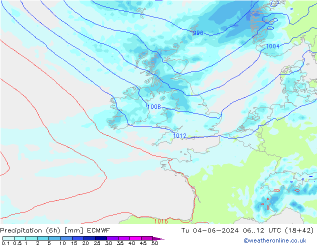 Z500/Rain (+SLP)/Z850 ECMWF mar 04.06.2024 12 UTC