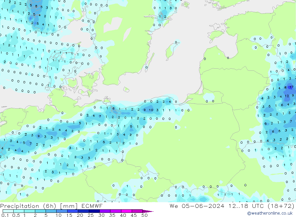 Z500/Rain (+SLP)/Z850 ECMWF śro. 05.06.2024 18 UTC