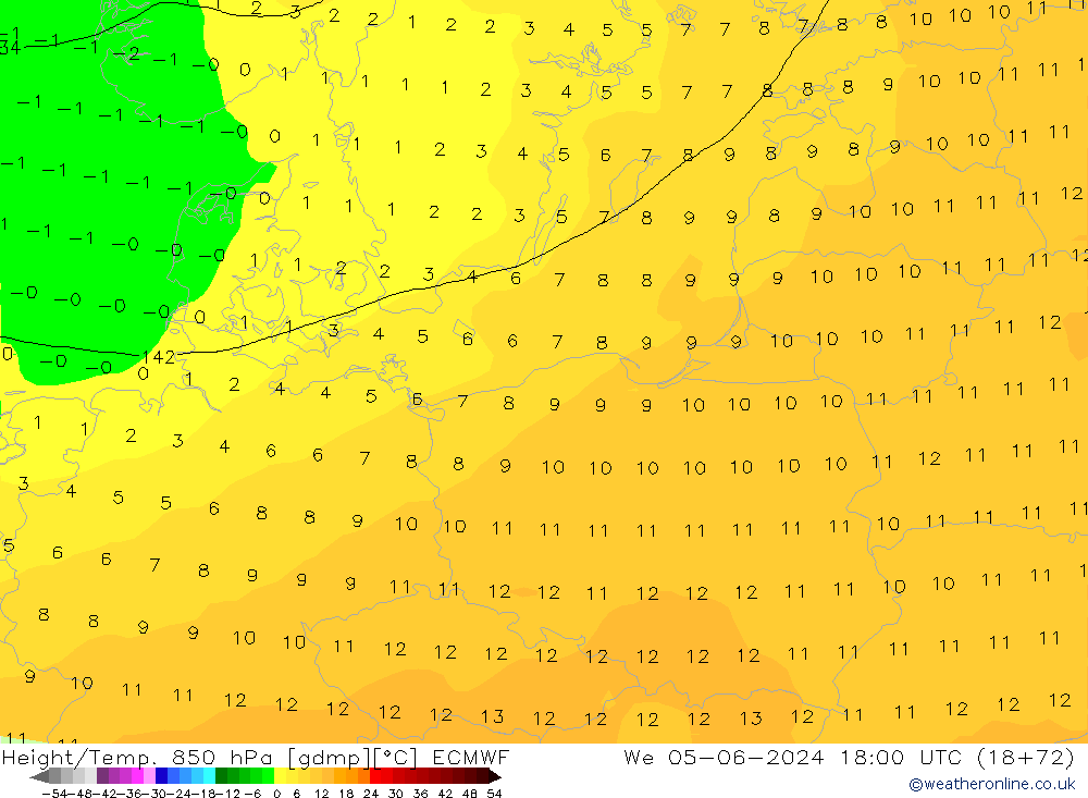 Z500/Rain (+SLP)/Z850 ECMWF śro. 05.06.2024 18 UTC