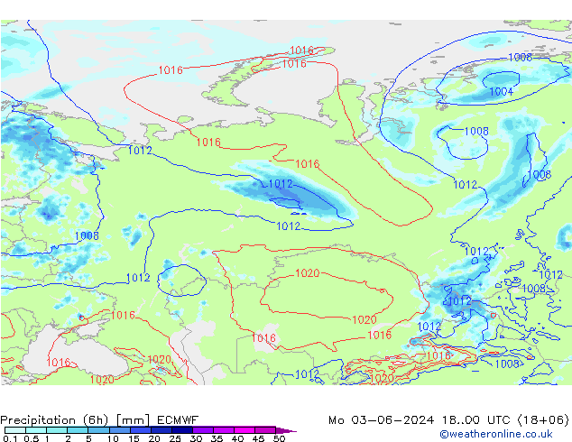 Z500/Rain (+SLP)/Z850 ECMWF lun 03.06.2024 00 UTC