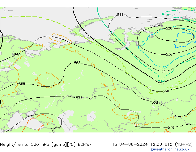 Z500/Regen(+SLP)/Z850 ECMWF di 04.06.2024 12 UTC