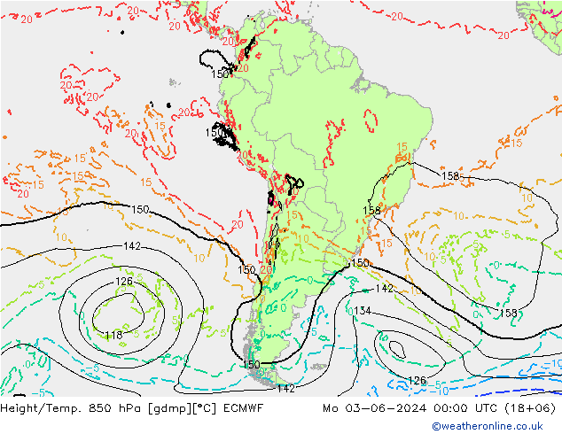 Z500/Rain (+SLP)/Z850 ECMWF Mo 03.06.2024 00 UTC