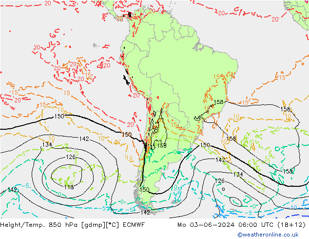 Height/Temp. 850 hPa ECMWF Seg 03.06.2024 06 UTC