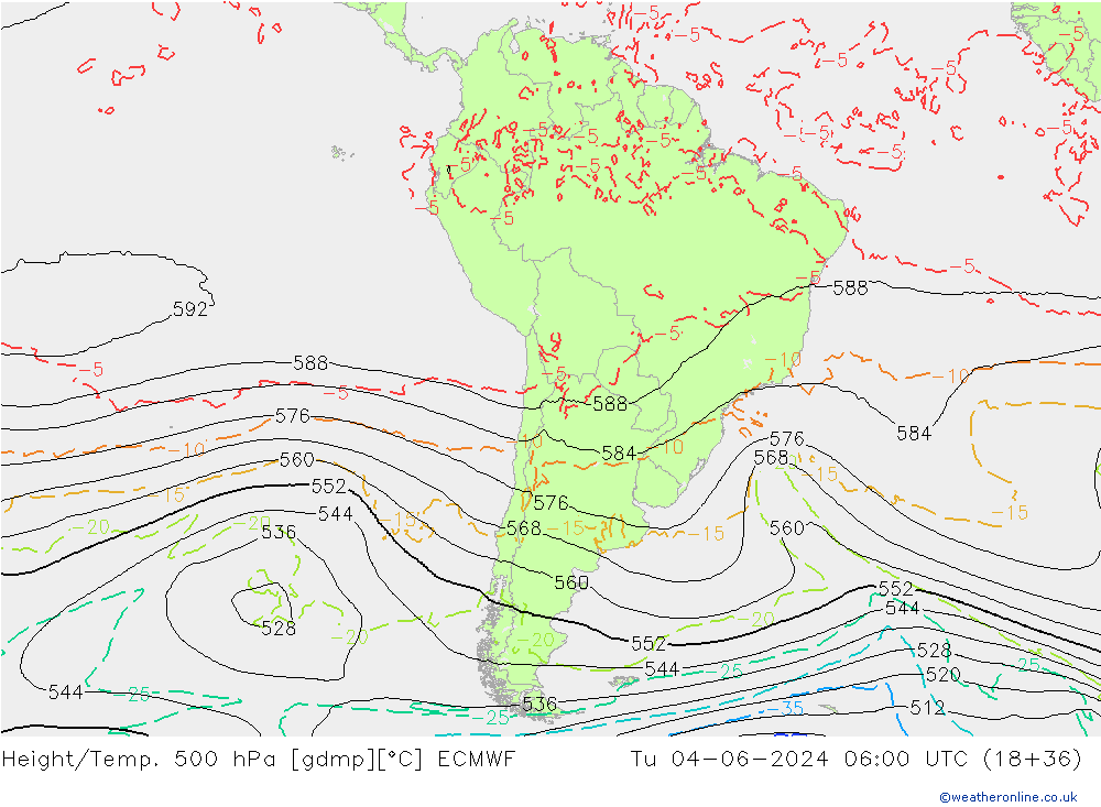 Z500/Rain (+SLP)/Z850 ECMWF Tu 04.06.2024 06 UTC