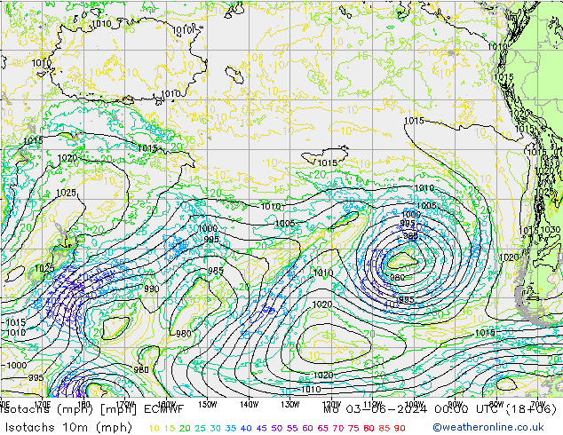 Isotachs (mph) ECMWF Mo 03.06.2024 00 UTC