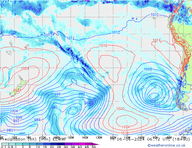 Z500/Rain (+SLP)/Z850 ECMWF Th 06.06.2024 12 UTC