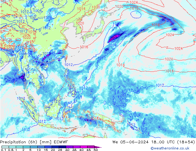 Z500/Rain (+SLP)/Z850 ECMWF śro. 05.06.2024 00 UTC