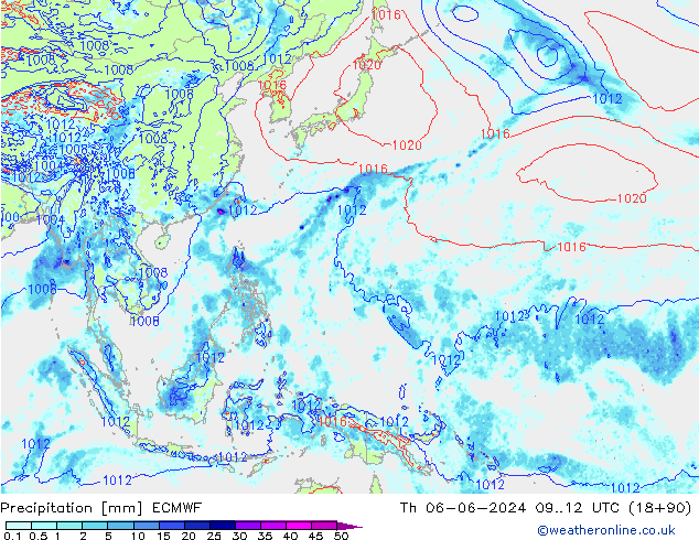 Precipitazione ECMWF gio 06.06.2024 12 UTC