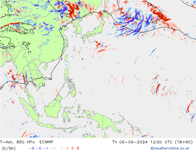 T-Adv. 850 hPa ECMWF Per 06.06.2024 12 UTC
