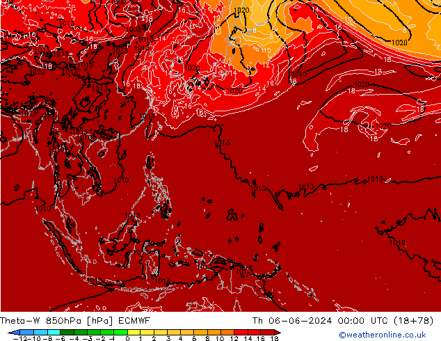 Theta-W 850hPa ECMWF Per 06.06.2024 00 UTC