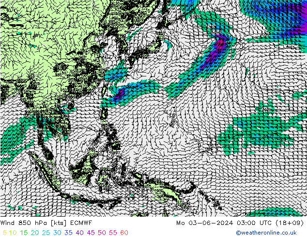 Wind 850 hPa ECMWF Mo 03.06.2024 03 UTC