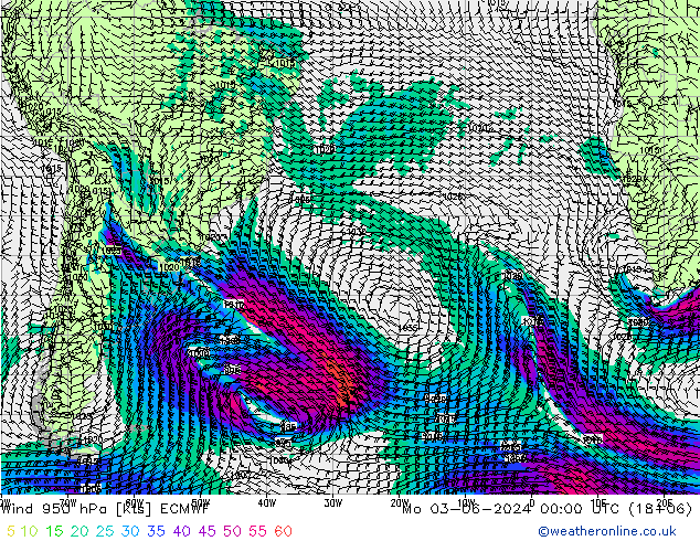 Prec 6h/Wind 10m/950 ECMWF Seg 03.06.2024 00 UTC