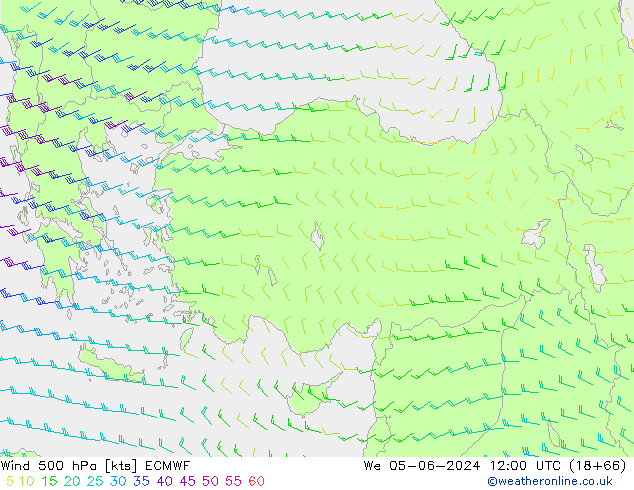 Wind 500 hPa ECMWF We 05.06.2024 12 UTC