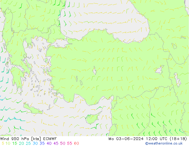 Prec 6h/Wind 10m/950 ECMWF Mo 03.06.2024 12 UTC