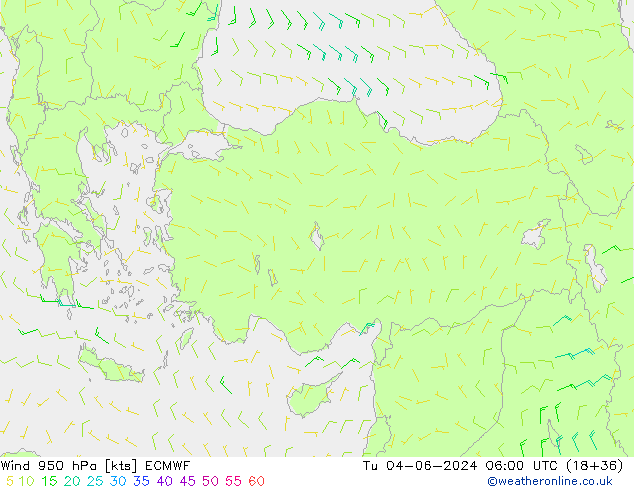 Rüzgar 950 hPa ECMWF Sa 04.06.2024 06 UTC