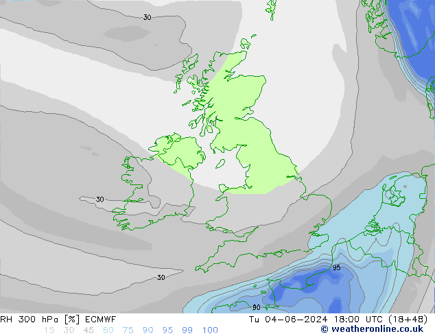 RH 300 hPa ECMWF  04.06.2024 18 UTC