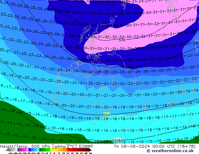 Z500/Regen(+SLP)/Z850 ECMWF do 06.06.2024 00 UTC