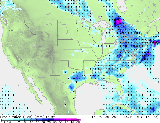 Nied. akkumuliert (12Std) ECMWF Do 06.06.2024 12 UTC