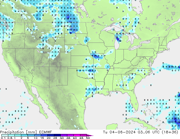 precipitação ECMWF Ter 04.06.2024 06 UTC