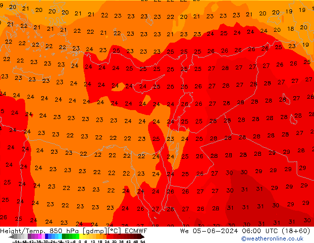 Z500/Rain (+SLP)/Z850 ECMWF ср 05.06.2024 06 UTC