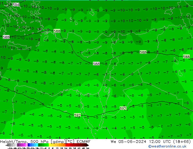 Z500/Rain (+SLP)/Z850 ECMWF We 05.06.2024 12 UTC