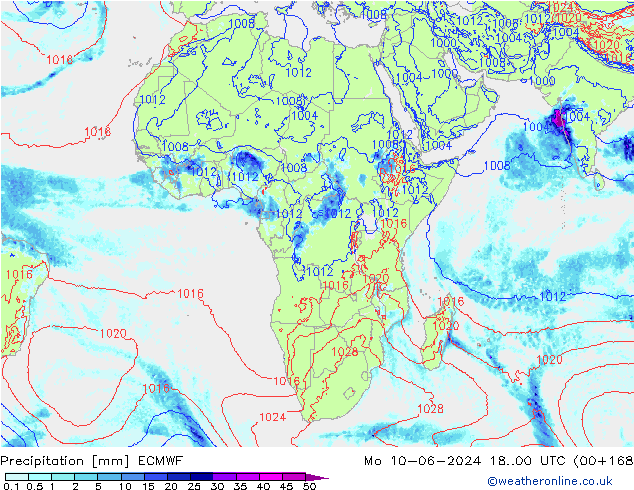 Precipitación ECMWF lun 10.06.2024 00 UTC