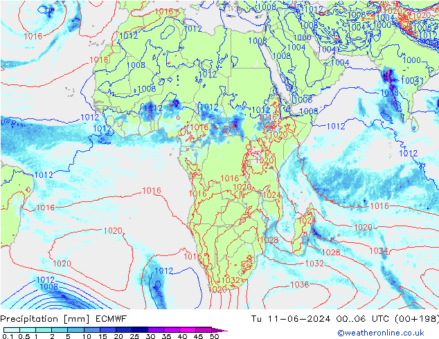 Precipitation ECMWF Tu 11.06.2024 06 UTC