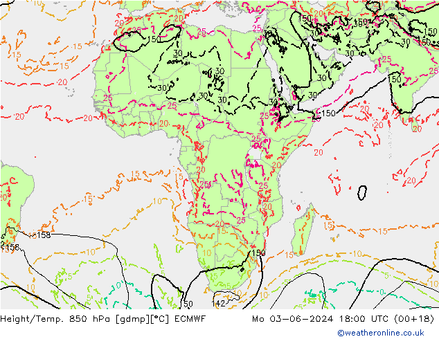 Z500/Rain (+SLP)/Z850 ECMWF Po 03.06.2024 18 UTC