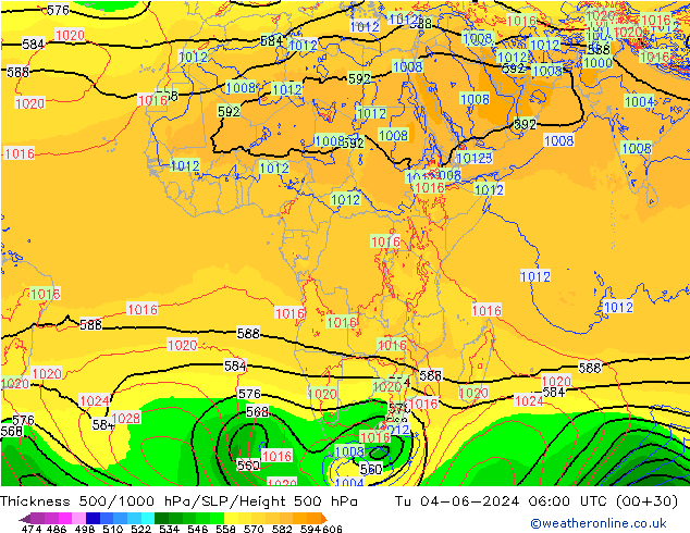 Thck 500-1000hPa ECMWF mar 04.06.2024 06 UTC