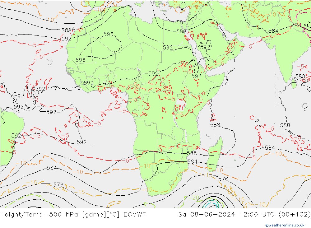 Z500/Rain (+SLP)/Z850 ECMWF sáb 08.06.2024 12 UTC