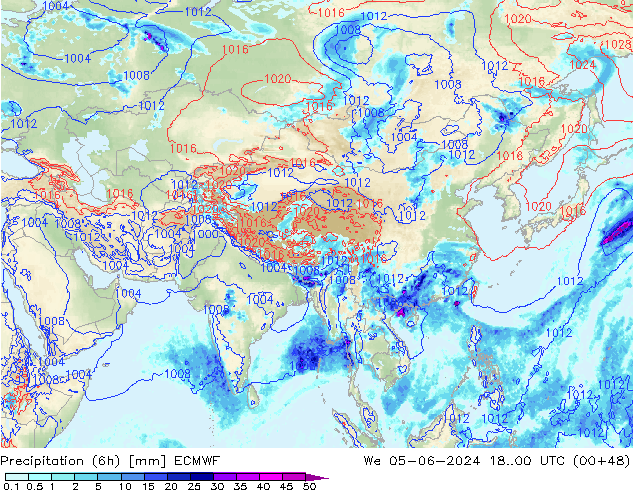 Z500/Rain (+SLP)/Z850 ECMWF mer 05.06.2024 00 UTC