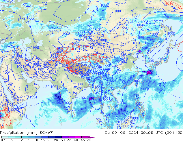 Precipitazione ECMWF dom 09.06.2024 06 UTC