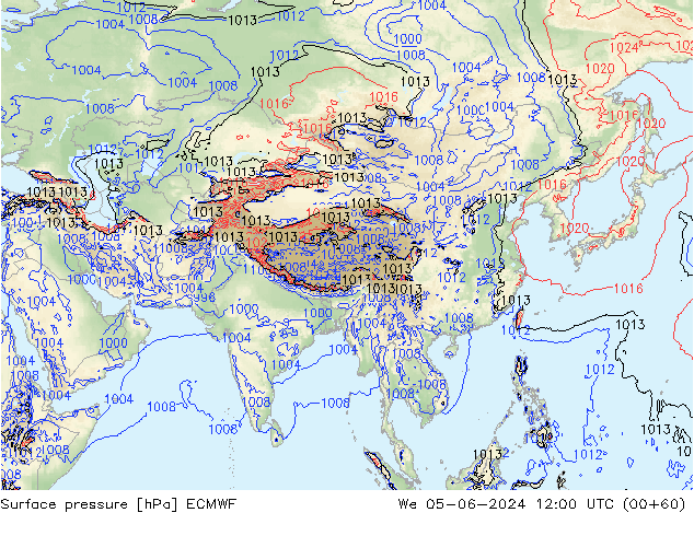 приземное давление ECMWF ср 05.06.2024 12 UTC