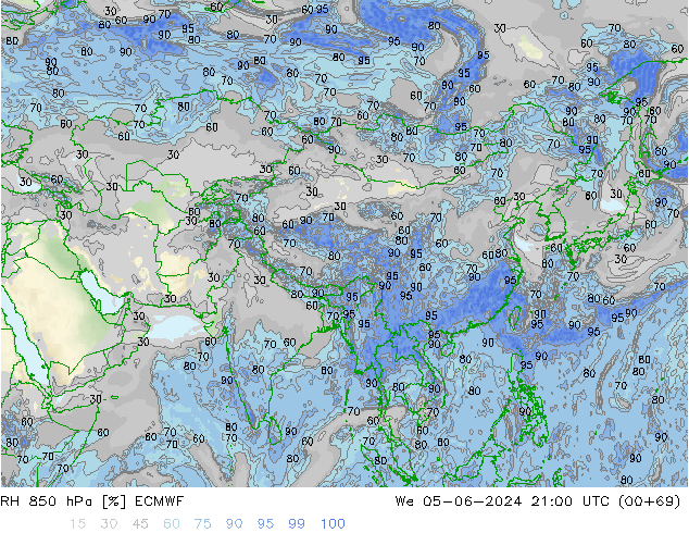 RH 850 hPa ECMWF We 05.06.2024 21 UTC