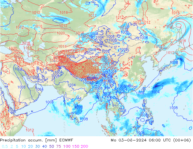 Precipitation accum. ECMWF  03.06.2024 06 UTC