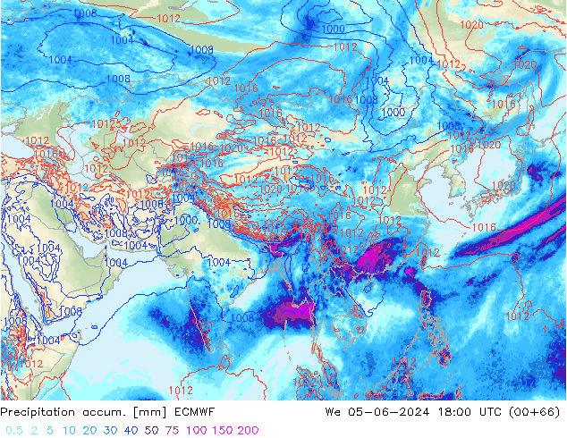 Toplam Yağış ECMWF Çar 05.06.2024 18 UTC