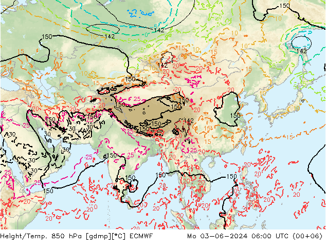 Z500/Rain (+SLP)/Z850 ECMWF lun 03.06.2024 06 UTC