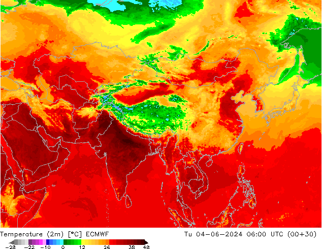 Temperatura (2m) ECMWF mar 04.06.2024 06 UTC