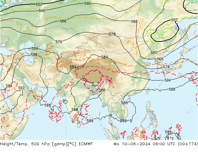 Z500/Regen(+SLP)/Z850 ECMWF ma 10.06.2024 06 UTC