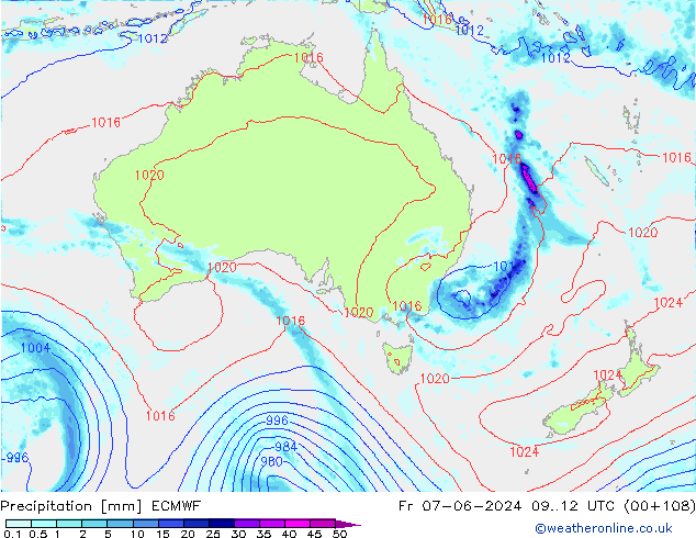 Precipitation ECMWF Fr 07.06.2024 12 UTC