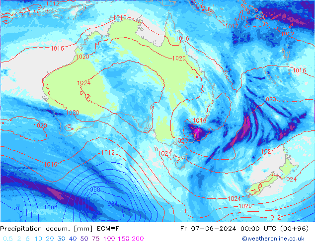 Precipitation accum. ECMWF pt. 07.06.2024 00 UTC