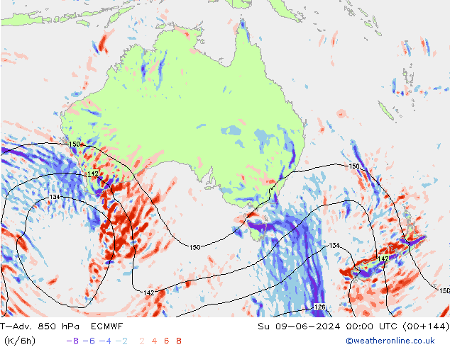 T-Adv. 850 hPa ECMWF  09.06.2024 00 UTC