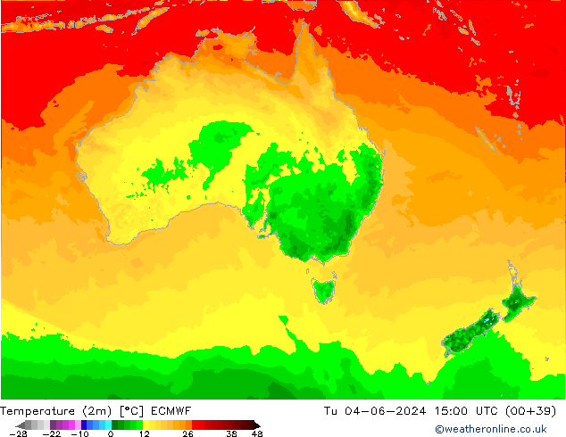 Temperatura (2m) ECMWF mar 04.06.2024 15 UTC