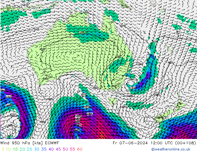 Wind 950 hPa ECMWF Pá 07.06.2024 12 UTC