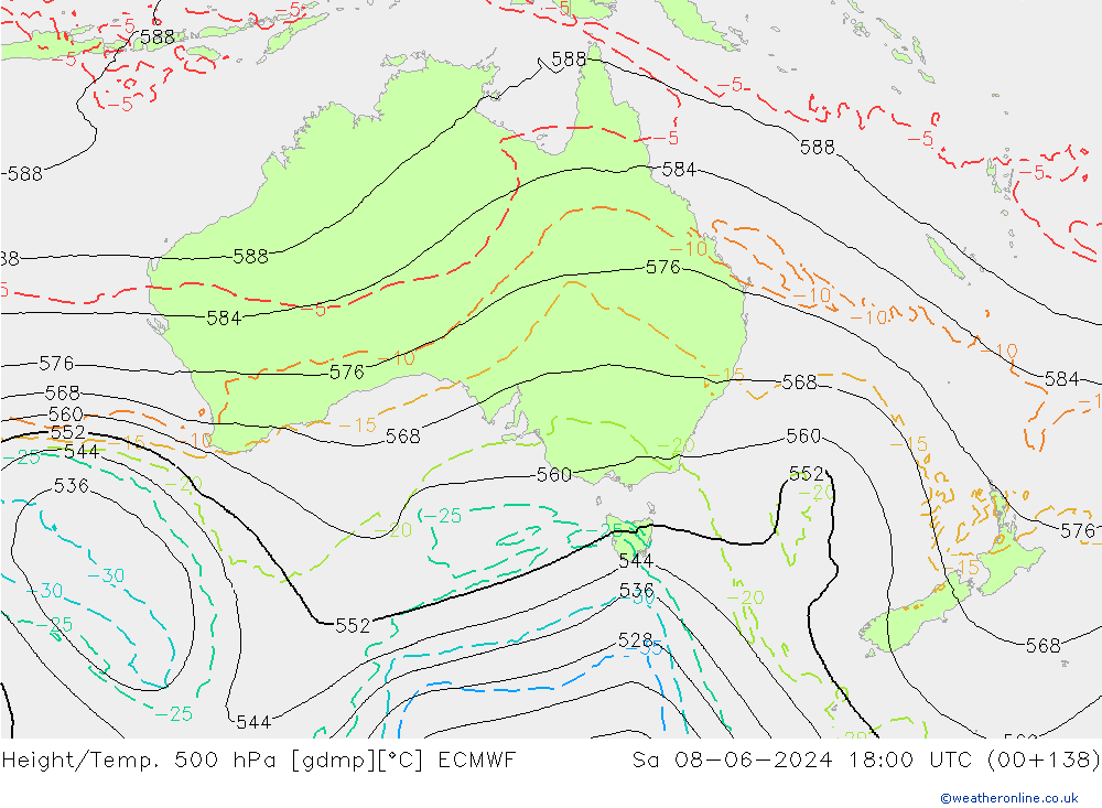 Z500/Rain (+SLP)/Z850 ECMWF  08.06.2024 18 UTC