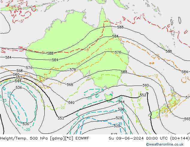 Z500/Rain (+SLP)/Z850 ECMWF Ne 09.06.2024 00 UTC